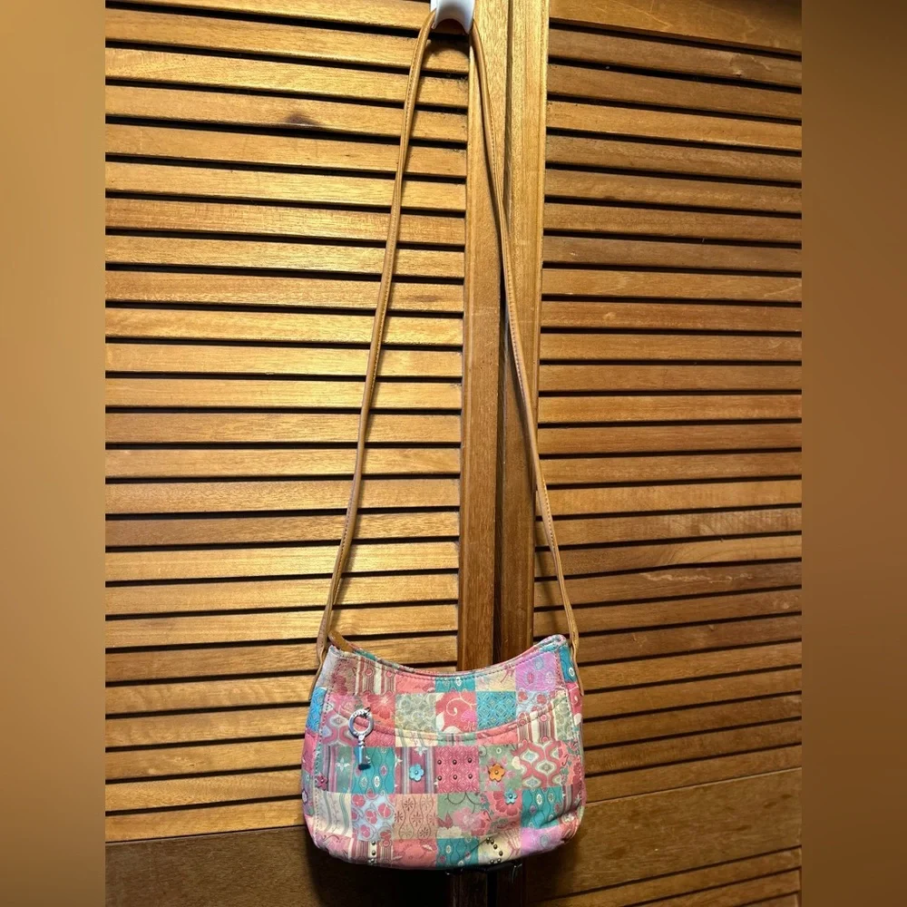 Vintage Fossil Genuine Leather Colorful Patchwork Crossbody Bag - Picture 6 of 16
